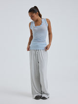 Seamless Basic Flounce | Baumwolle Tank Top Hazy Sky