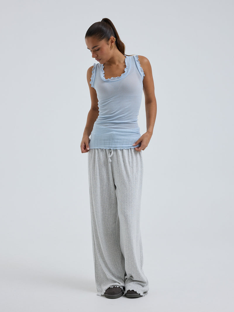 Seamless Basic Flounce | Baumwolle Tank Top Hazy Sky