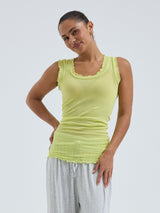Seamless Basic Flounce | Baumwolle Tank Top Neon Yellow
