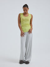 Seamless Basic Flounce | Baumwolle Tank Top Neon Yellow