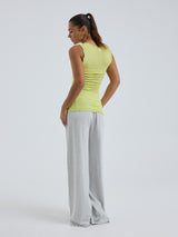 Seamless Basic Flounce | Baumwolle Tank Top Neon Yellow