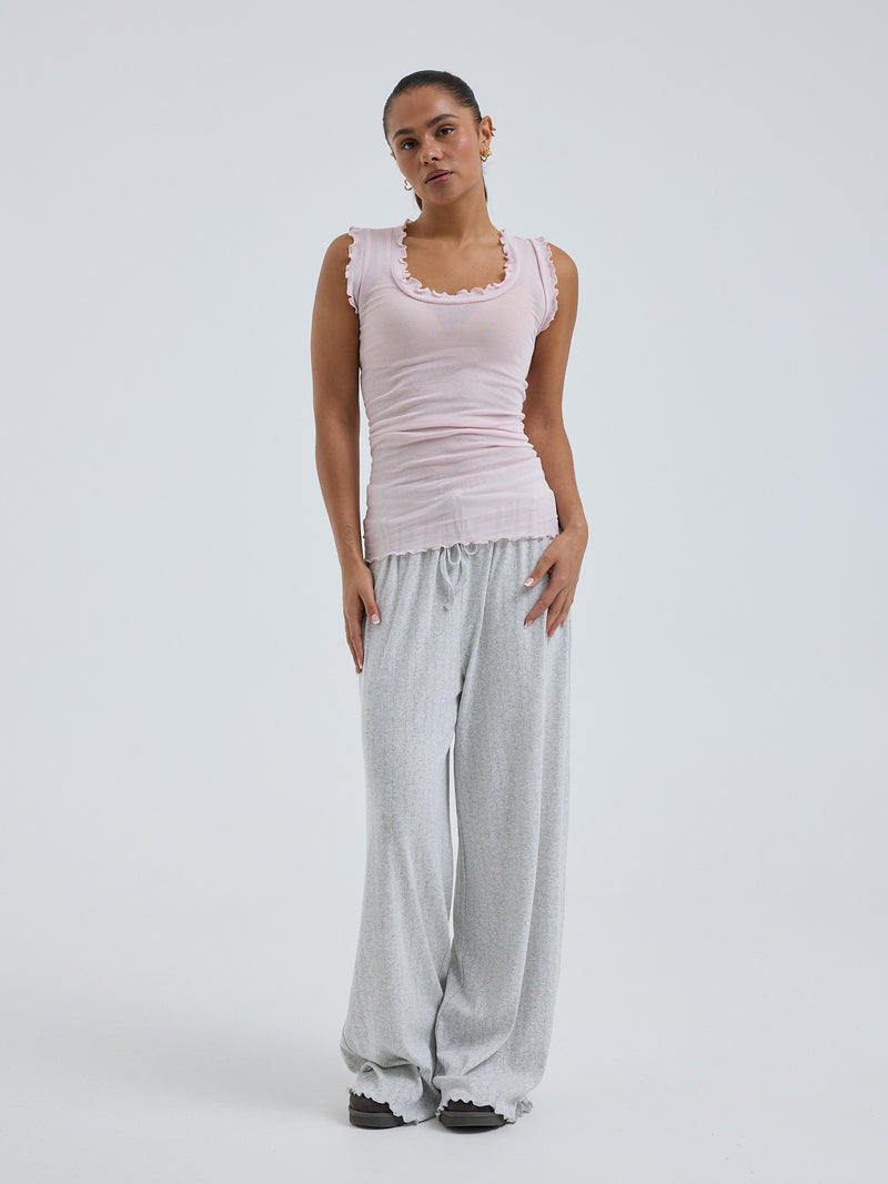 Seamless Basic Flounce | Baumwolle Tank Top Pale Rose