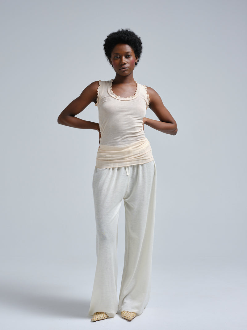 Seamless Basic Flounce | Baumwolle Tank Top Rosie Beige