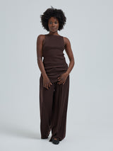 Seamless Basic Fresco | Merinowolle Strap Top Dark Brown