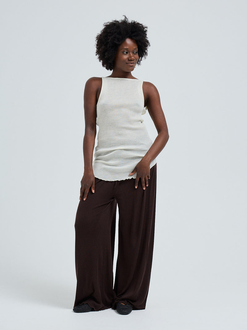 Seamless Basic Fresco | Merinowolle Strap Top Off-White