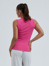 Seamless Basic Jacquard Crush | Baumwolle Tank Top Berry Pink