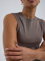 Seamless Basic Jacquard Crush | Baumwolle Tank Top Fungi