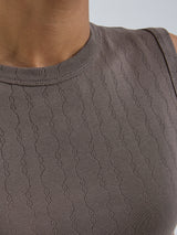 Seamless Basic Jacquard Crush | Baumwolle Tank Top Fungi