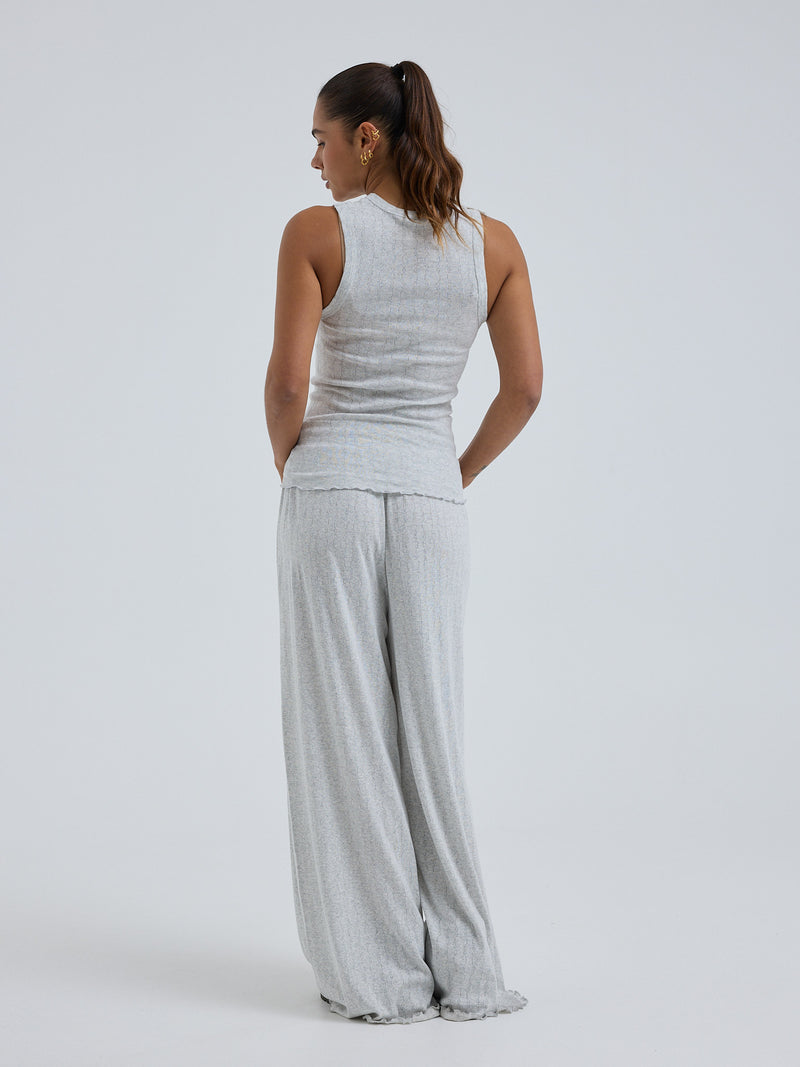 Seamless Basic Jacquard Crush | Baumwolle Tank Top Lt grey melange