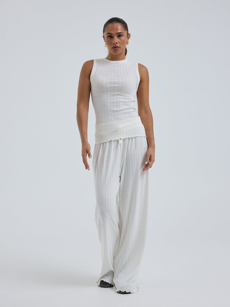 Seamless Basic Jacquard Crush | Baumwolle Tank Top Off-White