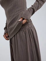 Seamless Basic Jacquard Fiore | Baumwolle L/S T-Shirt Fungi