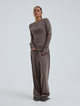 Seamless Basic Jacquard Fiore | Baumwolle L/S T-Shirt Fungi