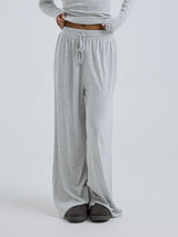 Seamless Basic Jacquard Pants | Baumwolle Pants Lt grey melange
