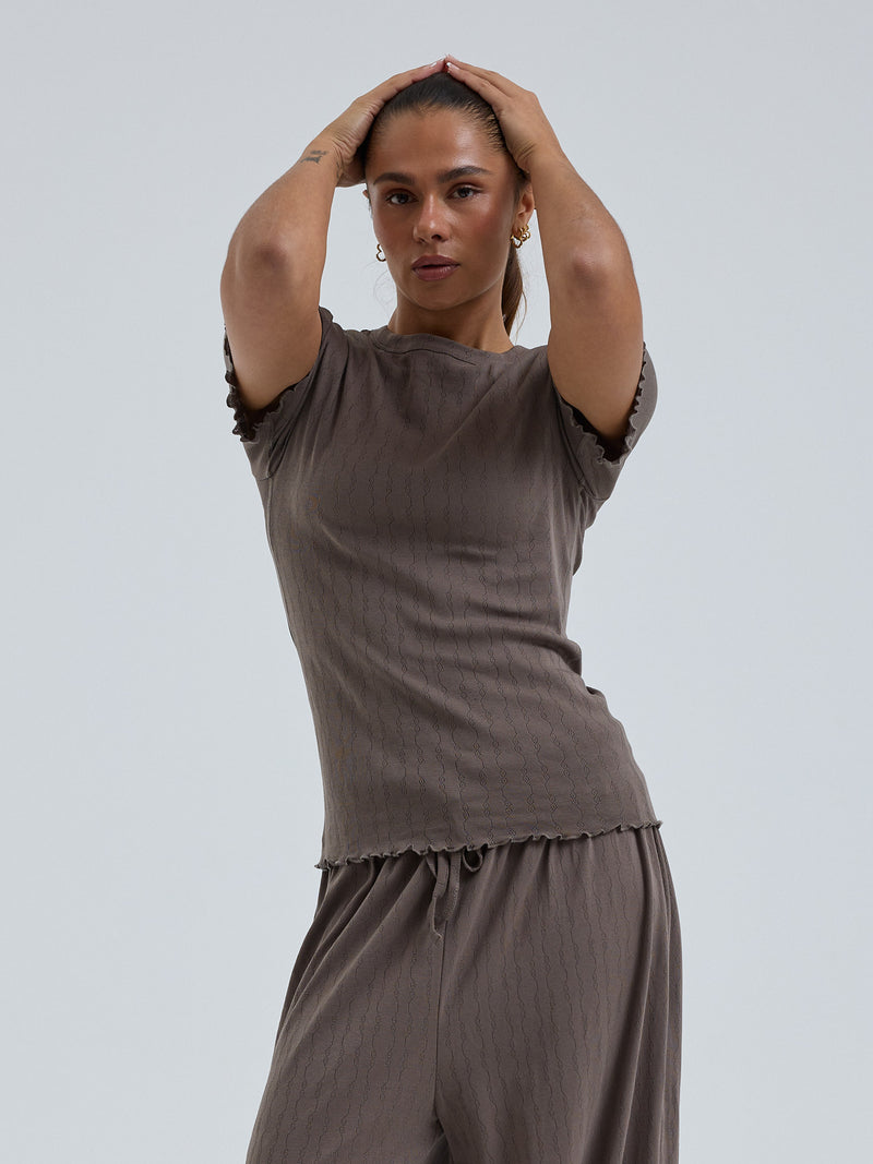 Seamless Basic Jacquard Short Sleeve | Baumwolle S/S T-Shirt Fungi