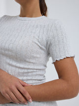 Seamless Basic Jacquard Short Sleeve | Baumwolle S/S T-Shirt Lt grey melange