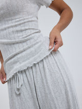 Seamless Basic Jacquard Short Sleeve | Baumwolle S/S T-Shirt Lt grey melange