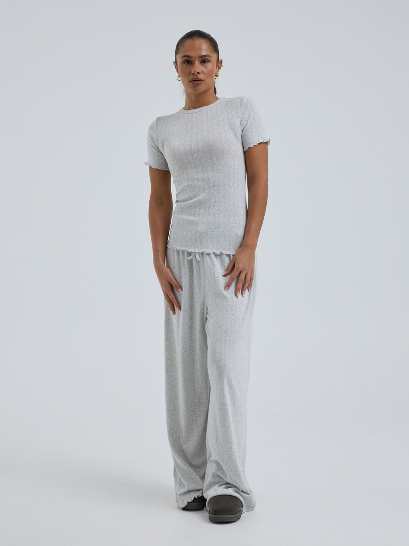 Seamless Basic Jacquard Short Sleeve | Baumwolle S/S T-Shirt Lt grey melange