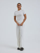 Seamless Basic Jacquard Short Sleeve | Baumwolle S/S T-Shirt Off-White