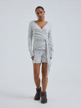 Seamless Basic Jacquard Shorts | Baumwolle Shorts Lt grey melange