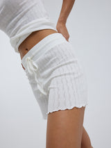 Seamless Basic Jacquard Shorts | Baumwolle Shorts Off-White