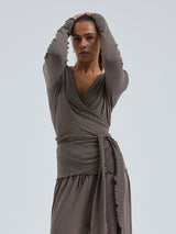 Seamless Basic Jacquard Wrap | Baumwolle Cardigan Fungi