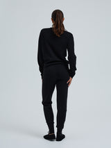 Seamless Basic Knitted leggings | Wolle Kaschmir T-shirt Black