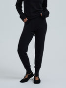 Knitted leggings | Wolle Kaschmir - Black