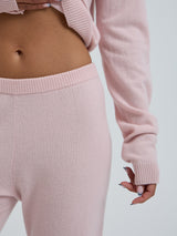 Seamless Basic Knitted leggings | Wolle Kaschmir T-shirt Powder Pink