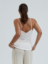 Seamless Basic Lace Silk Cami | Mulberry Seide Cami top Off-White