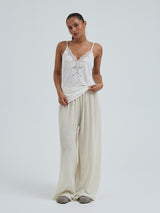 Seamless Basic Lace Silk Cami | Mulberry Seide Cami top Off-White
