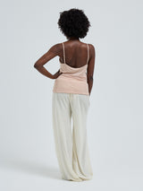 Seamless Basic Lace Silk Cami | Mulberry Seide Cami top Rosie Beige w. Rosie Beige
