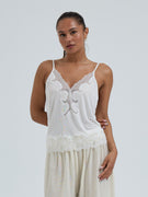 Lace Silk Cami | Mulberry Seide - Off-White
