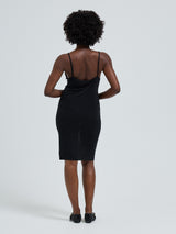 Seamless Basic Lace Silk Slip | Mulberry Seide Slip Dress Black w. Black