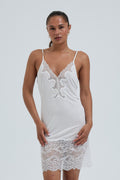 Lace Silk Slip | Mulberry Seide - Off-White