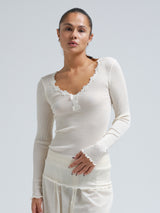 Seamless Basic Lucia | Wolle - Seide Blouse Off-White