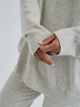 Seamless Basic Roll Neck Jumper | Wolle Kaschmir Roll Neck Ecru Melange