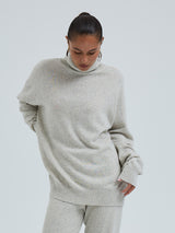Seamless Basic Roll Neck Jumper | Wolle Kaschmir Roll Neck Ecru Melange
