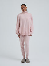 Seamless Basic Roll Neck Jumper | Wolle Kaschmir Roll Neck Powder Pink