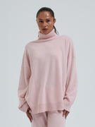 Roll Neck Jumper | Wolle Kaschmir - Powder Pink