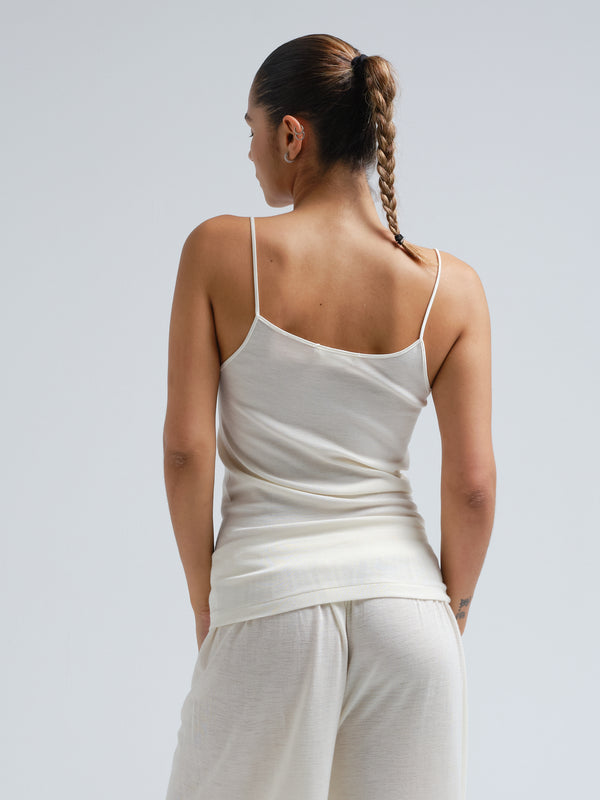 Seamless Basic Rosaria | Wolle Seide Cami top Off-White