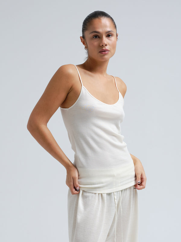 Seamless Basic Rosaria | Wolle Seide Cami top Off-White