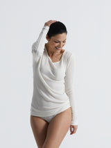Seamless Basic Silky Alma | Seide L/S T-Shirt Off-White