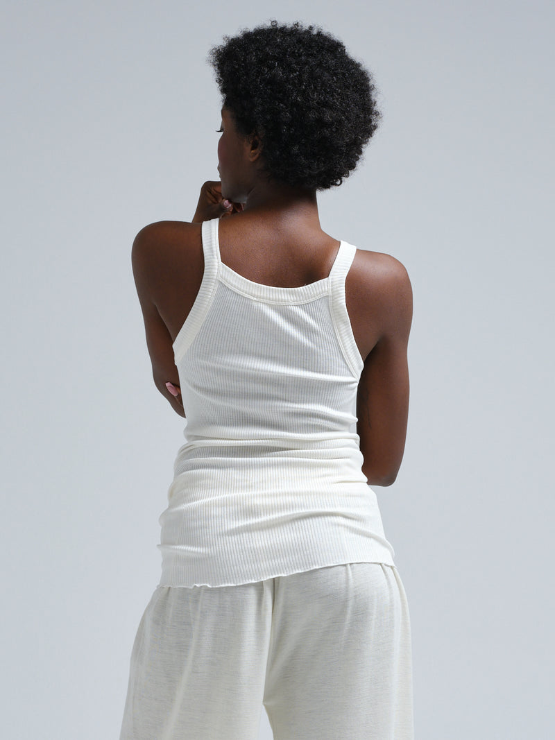 Seamless Basic Silky Daze | Seide Strap Top Off-White