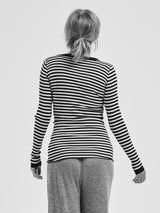 Seamless Basic Silky Fiore | Seide Blouse Navy/Off-white