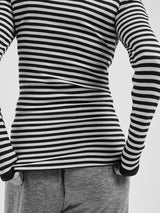 Seamless Basic Silky Fiore | Seide Blouse Navy/Off-white