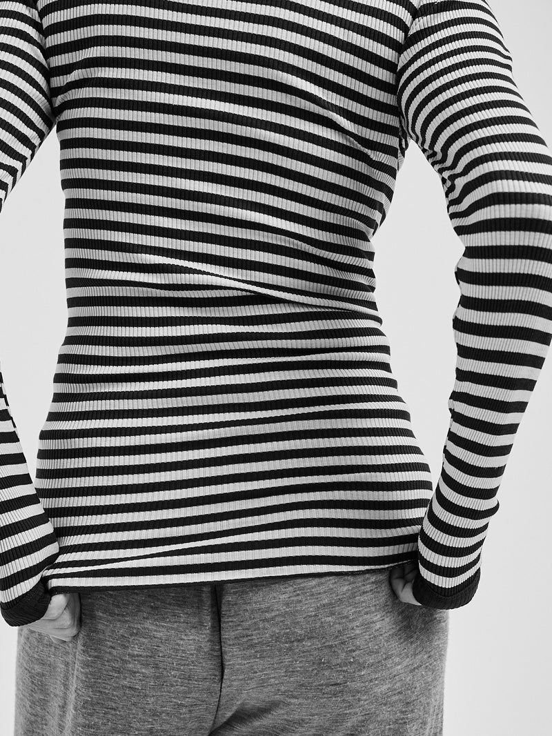 Seamless Basic Silky Fiore | Seide Blouse Navy/Off-white