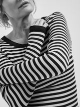 Seamless Basic Silky Fiore | Seide Blouse Navy/Off-white