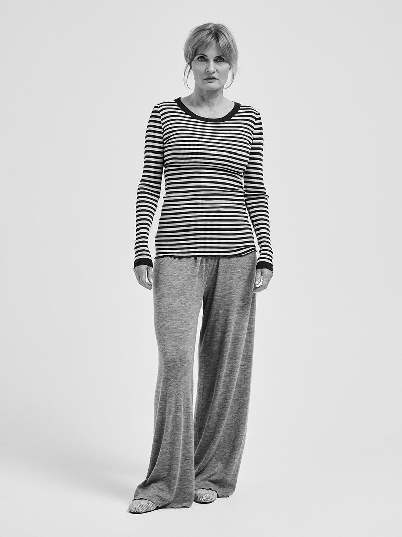 Seamless Basic Silky Fiore | Seide Blouse Navy/Off-white