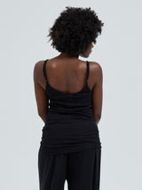 Seamless Basic Silky Sofia | Seide Strap Top Black