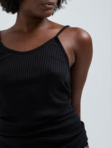Seamless Basic Silky Sofia | Seide Strap Top Black